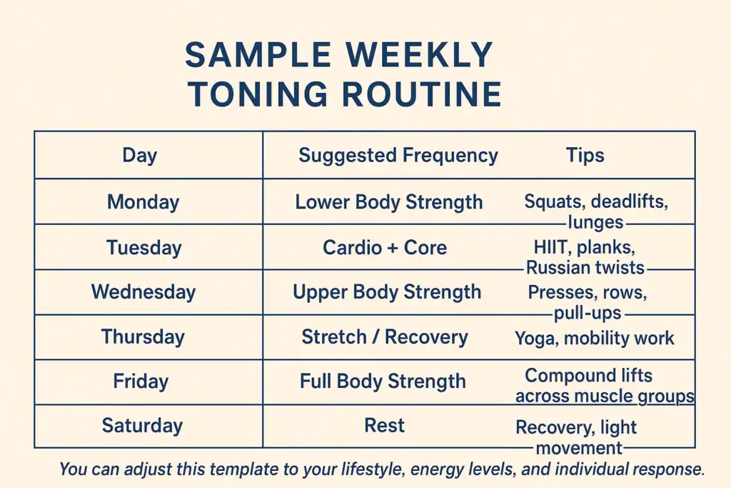 Achieving the Perfect Tone: How Often Should You Exercise for Results? 4 Weekly exercise Crewe plan graphic