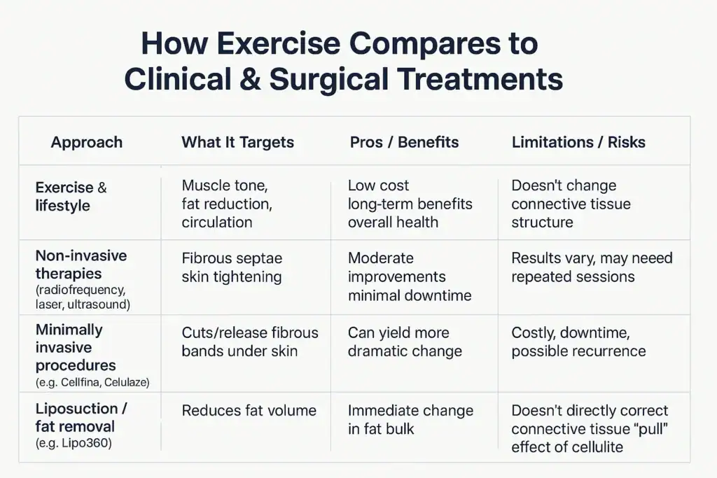 Sculpting Your Bum: Can Toning Exercises Really Reduce Cellulite? 2 How exercise compares to treatments from Lipo 360 Crewe