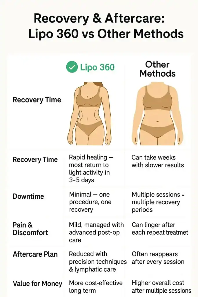 Recovery and Aftercare for Fat-Dissolving Surgery 2 Table to show fat dissolving injection aftercare Crewe